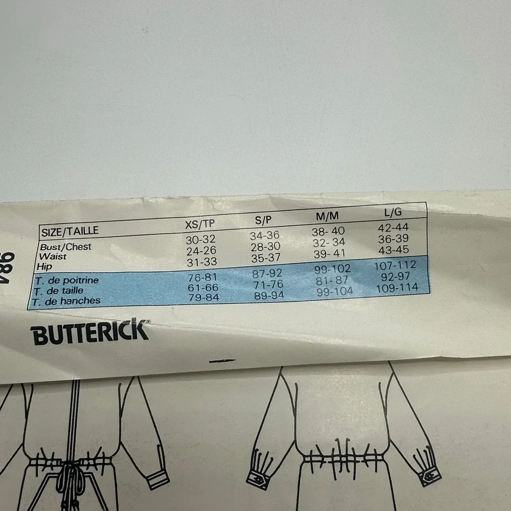 Butterick Sewing Pattern Unisex XS-L 984 Jacket Uncut Factory Folded